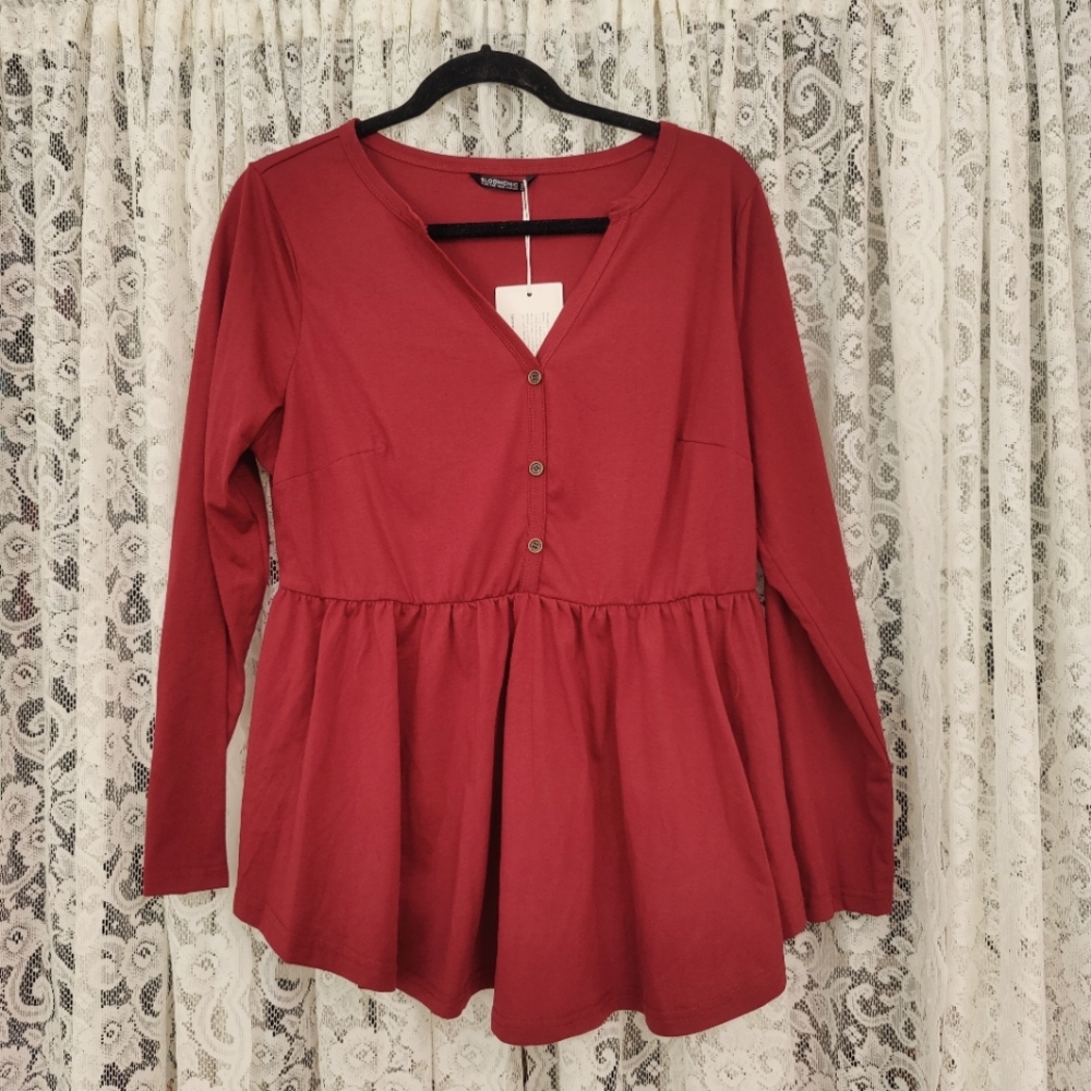 NWT Bloomchic burgundy / maroon top size 12
